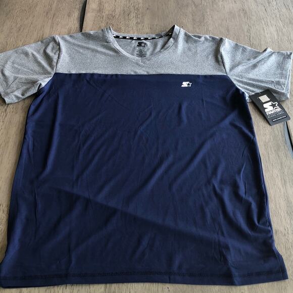 Starter Black Label Navy & Grey Wick T-shirt - S - Picture 1 of 8